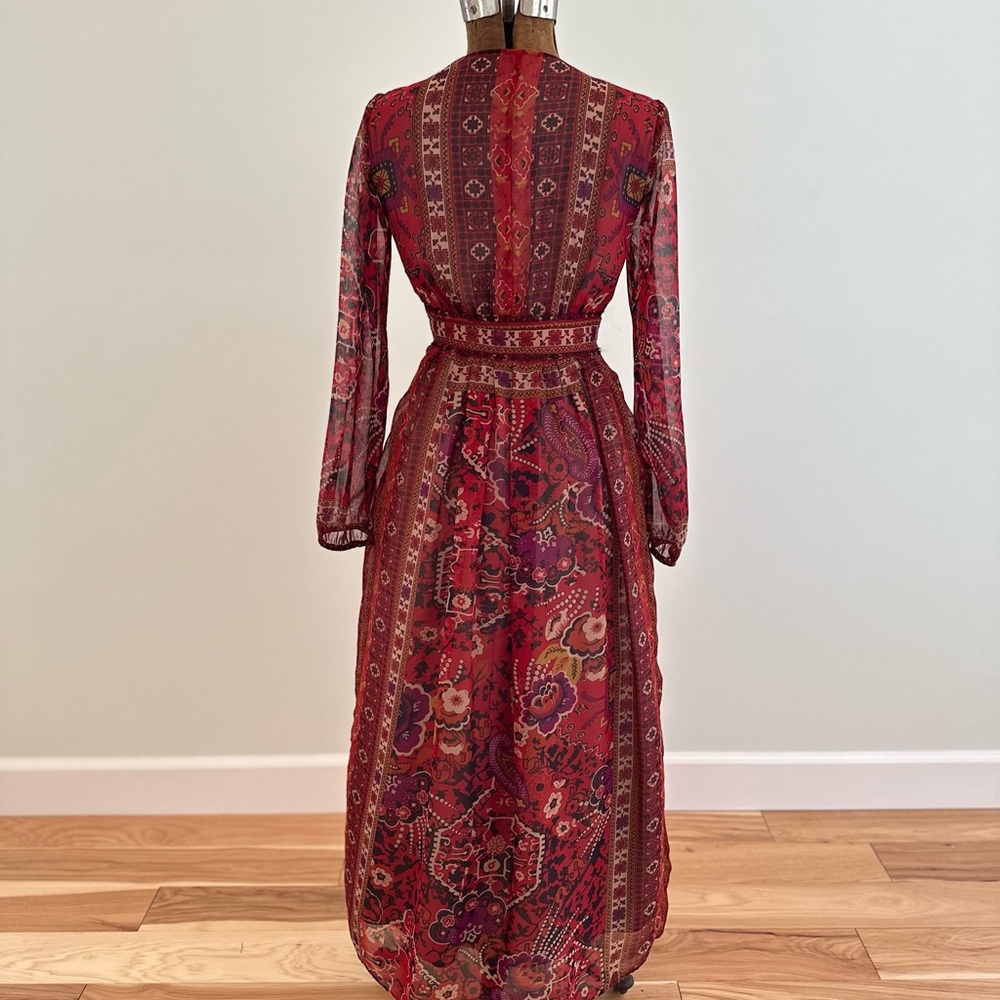 Ranna Gill size 6 Red Ceret Maxi Dress - Anthropologie - Picture 9 of 16